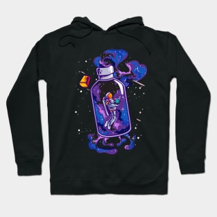 Science Day Astronaut Bottle Space Day Celebration Galaxy Planets Meteorites Hoodie